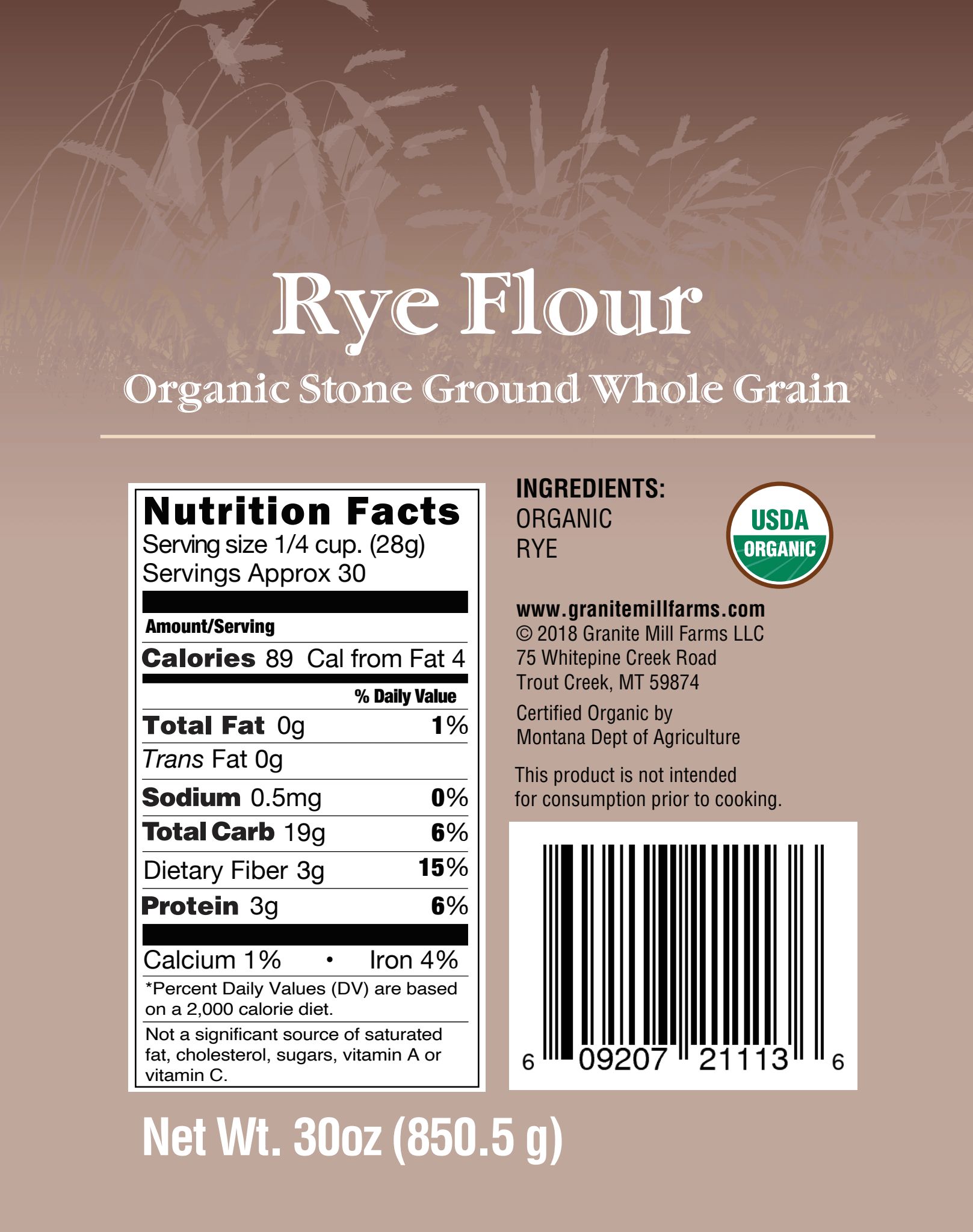 Rye Flour Granite Mill Farms